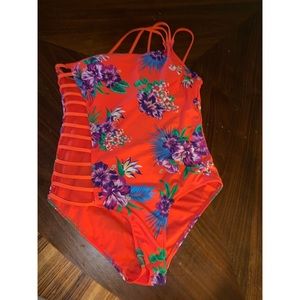 Floral Print One Piece Bathing Suit NEVER WORN